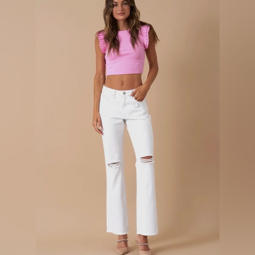 Insane Gene, White highrise, slim straight
